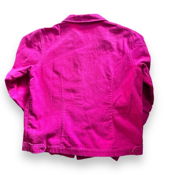 Lands’ End Hot Pink Baumwolle Button Down Shacket Small Cotton Flannel - Picture 6 of 15